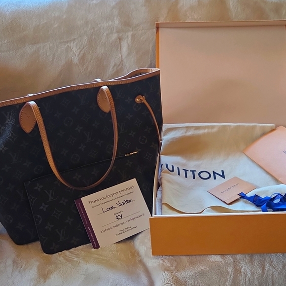 Louis Vuitton Monogram Neverfull Tote Bag - Dark Brown and Tan - Picture 10 of 10